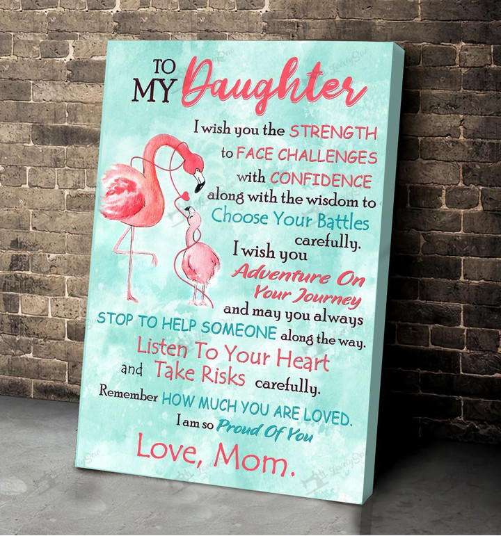 Flamingo To My Daughter Mom Poster & Matte Canvas BIK21042205-BID21042205