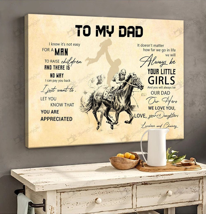 To My Dad-daughters Horse Racing Poster & Matte Canvas BIK20121601-BID20121601