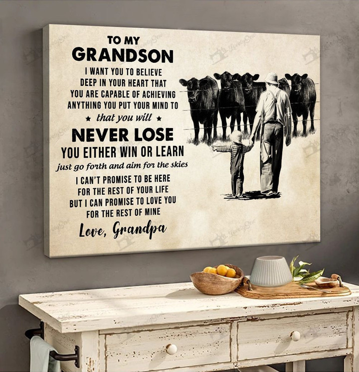 To my Grandson-Angus Cow Poster & Matte Canvas DVK21012201-DVD21012201