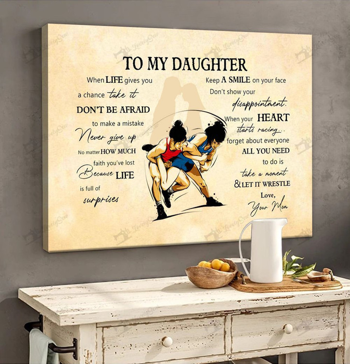 Female Wrestling To My Daughter Poster & Matte Canvas BIK21010703-BID21010703