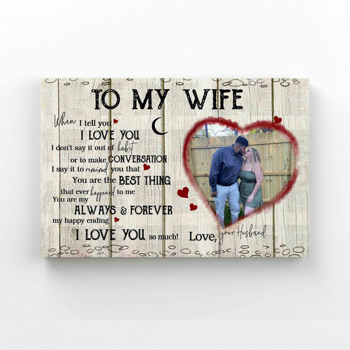 Personalized Image Canvas, To My Wife Canvas, Wedding Anniversary Canvas