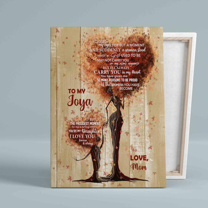To My Son Canvas, Family Canvas, Heart Tree Canvas, Maple Leaf Canvas