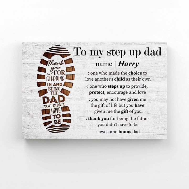 Personalized Name Canvas, To My Step Up Dad Canvas, Family Canvas, Step Dad Canvas, Gift Canvas