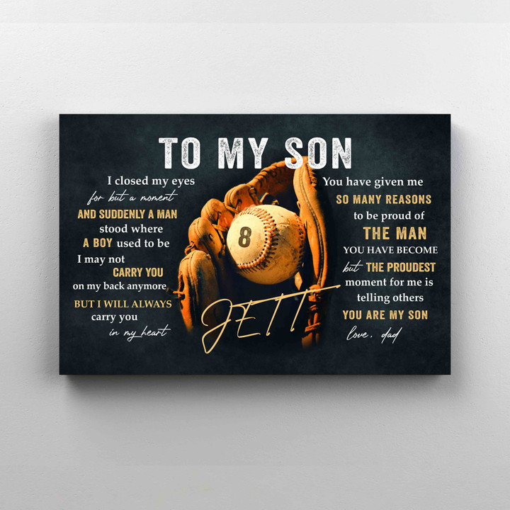 To My Son Canvas, Baseball Canvas, Family Canvas, Dad To Son Canvas, Sport Canvas