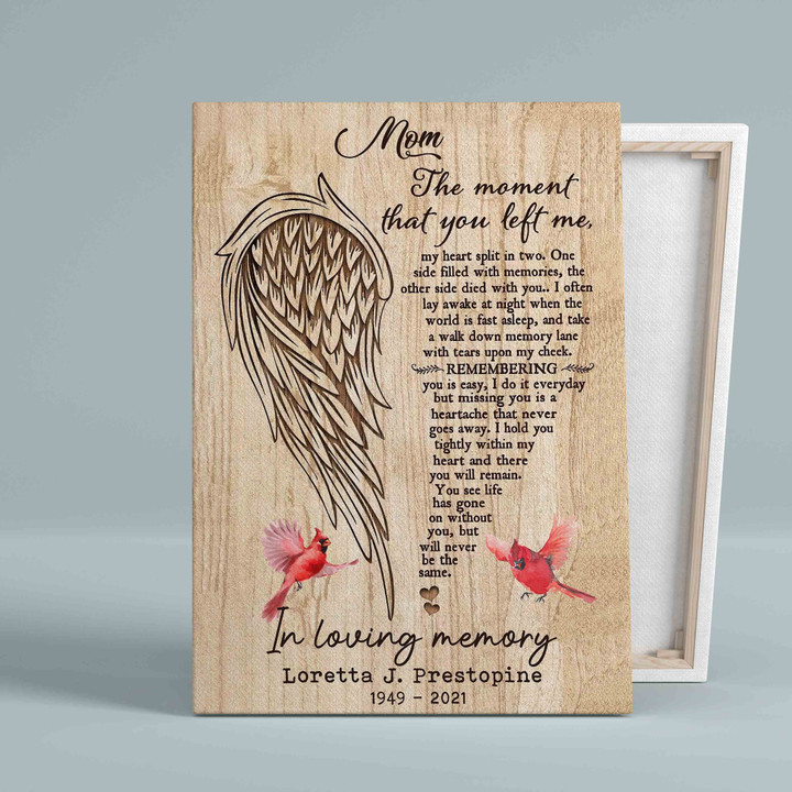 Personalized Name Canvas, The Moment That You Left Me Canvas, Mom Canvas, Memorial Canvas