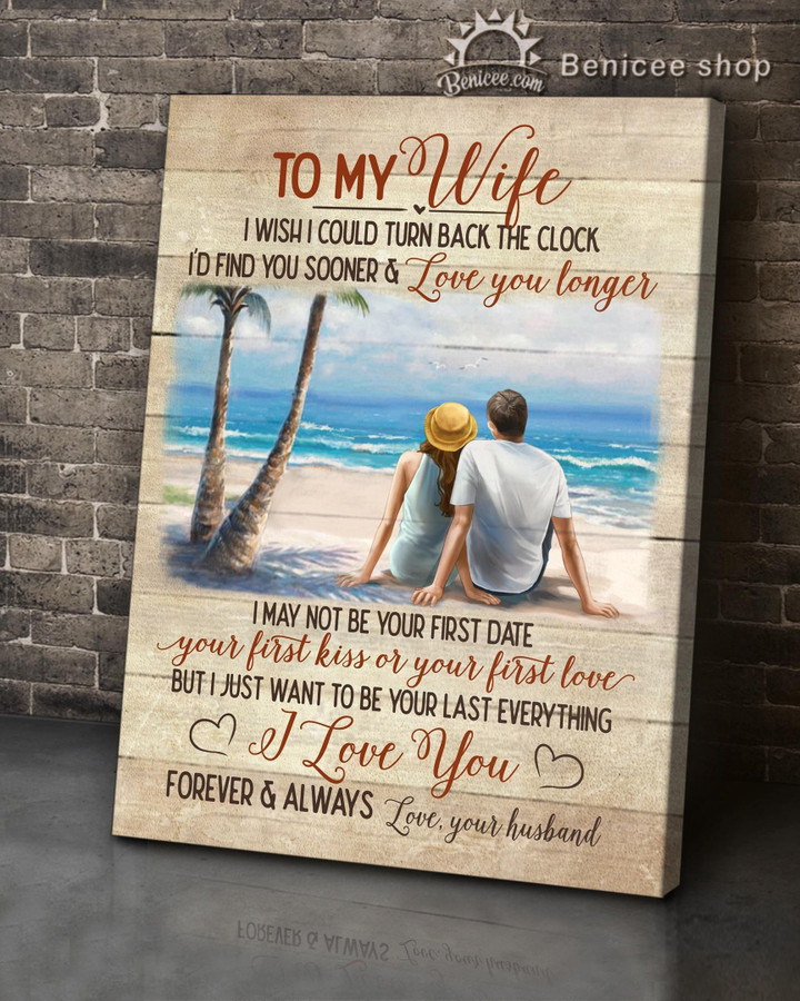 Anniversary Gift Top 5 Wall Art Canvas To My Wife Young Couple On The Beach