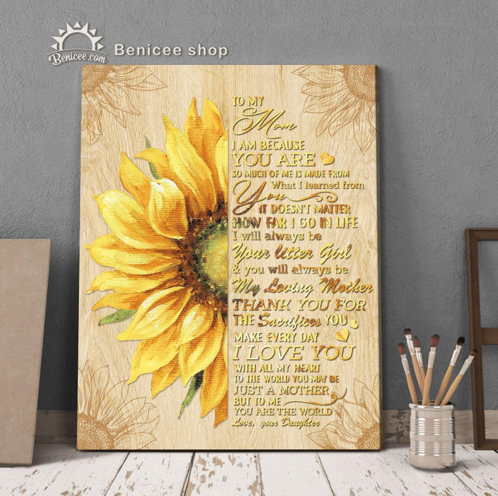 Sunflower Wall Art Canvas Best Gift For Mom To My Mom My Loving Mother Top 10 Canvas BENICEE