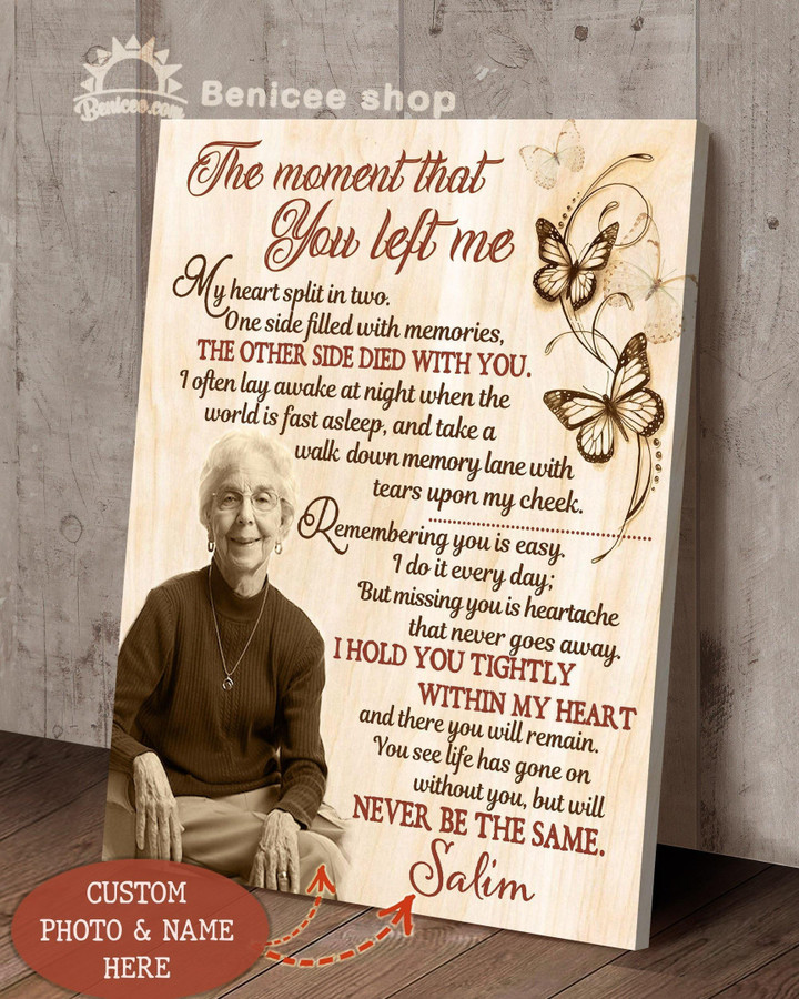 Personalized Memorial Gift Canvas The moment that you left me Top 5 BENICEE