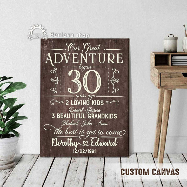 Wedding Anniversary Gift Wall Art Canvas Our Great Adventure Top 10 Gift For Couples BENICEE