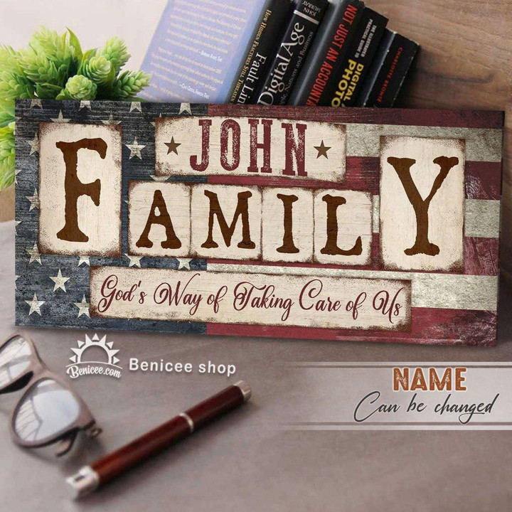 Family Name Gift Canvas Flag John Family Ver2 At Benicee