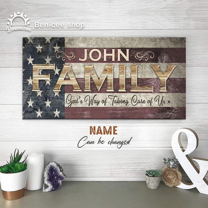 Family Name Gift Canvas Flag John Family At Benicee