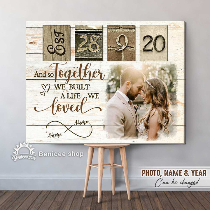 Personalized Gift For Couple Wall Art Canvas And So Together We Love Rustic Style