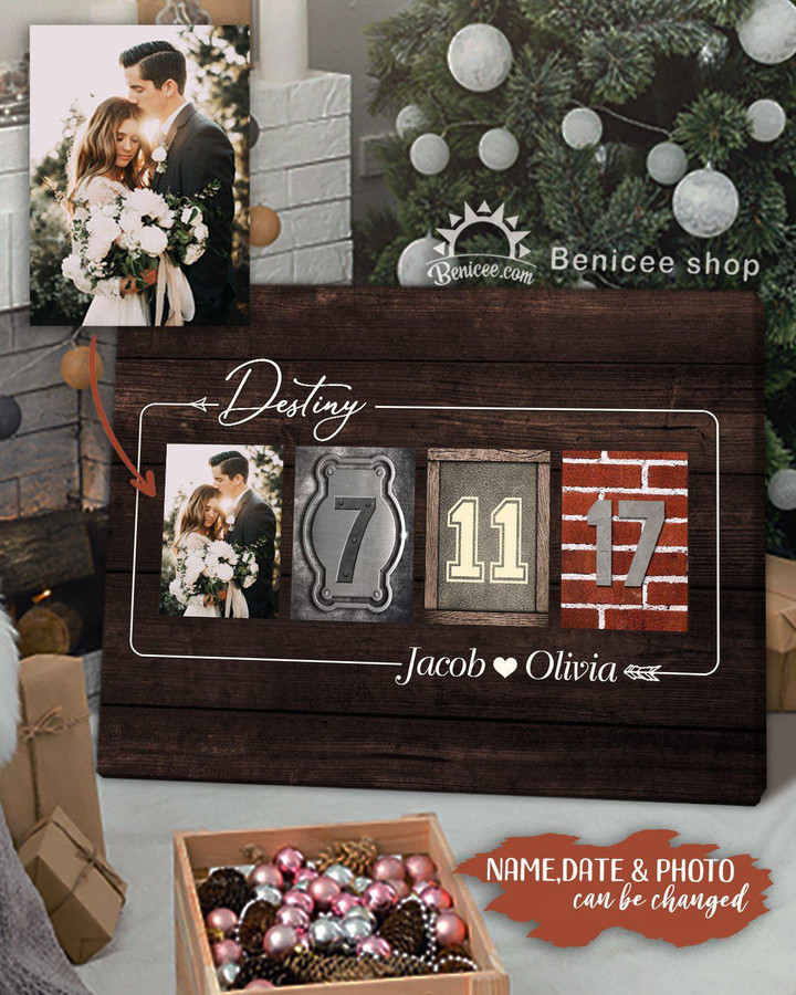 Personalized Valentine Gift Wall Art Canvas Destiny Wood Top 10 BENICEE