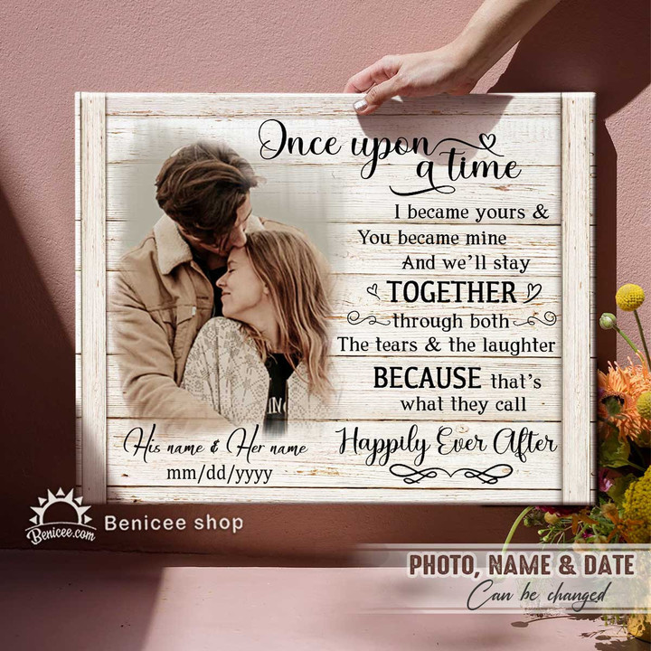 Personalized Couple Wall Art Canvas Once Upon A Time