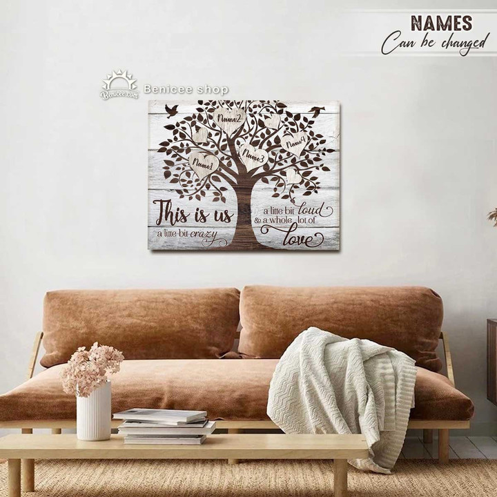 Personalized Family Tree Wall Art Canvas This Is Us A Little Bit Crazy