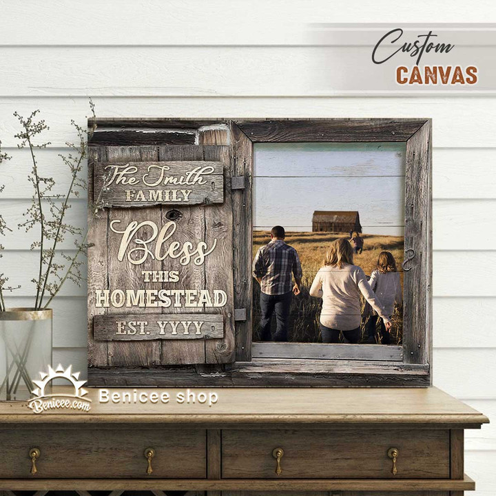 Personalized Family Canvas Bless This Homestead Country Living BENICEE