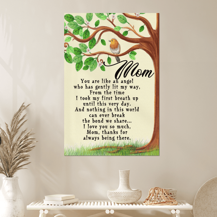 Mother's day canvas poster for mom thanks for always being there canvas poster gift for mom happy mother's day wall art Unisex Cotton Tshirt