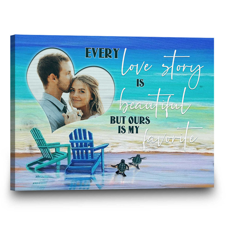 Wedding Anniversary Gift For Her, Anniversary Gift for Couples, Custom Photo Canvas Gift - Every love story is beautiful