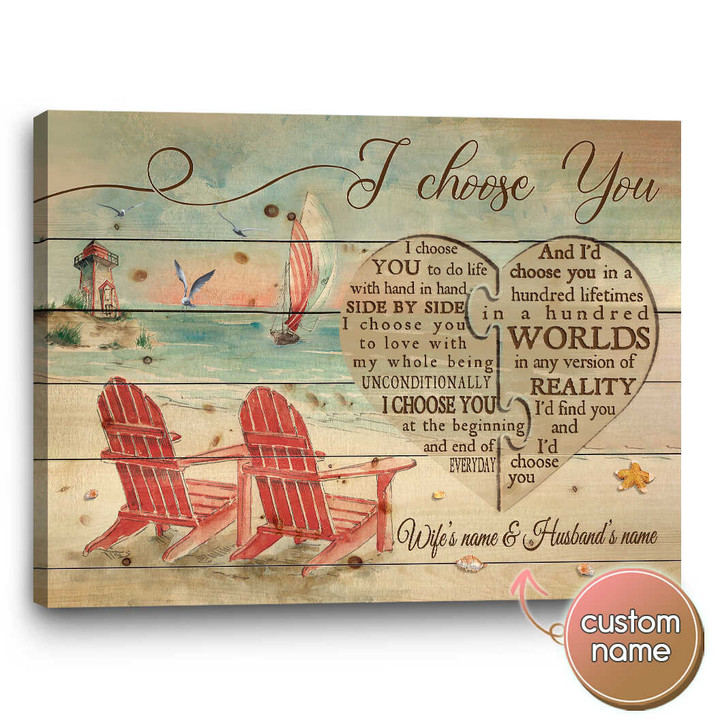 Stunning Gift Romantic Beach Canvas Print Gift For Couples I'd FInd You