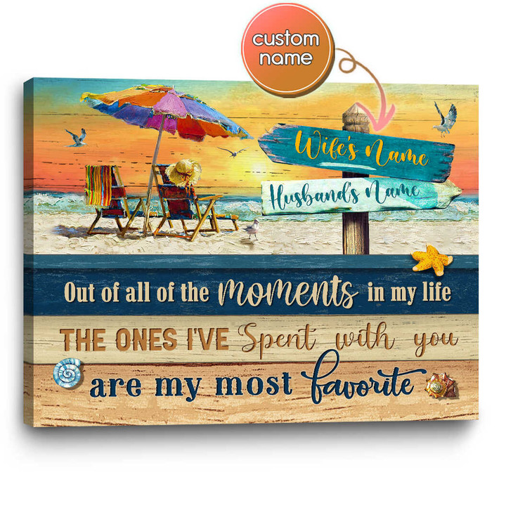 Stunning Gift Romantic Beach Canvas Print Gift For Couples Out Of All Of The Moments