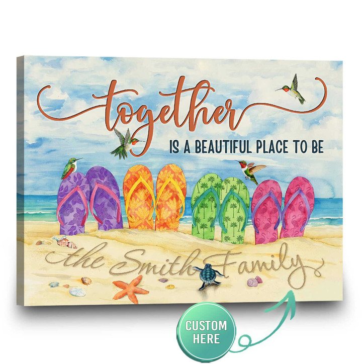 Stunning Gift Personalized Canvas Together is a beautiful place to be Coastal Wall Art
