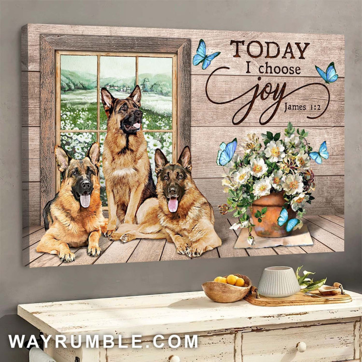 German shepherd - Today I choose joy 3 - Dog Landscape Canvas Prints, Wall Art