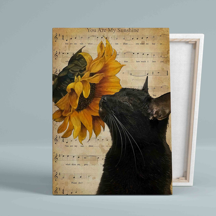 You Are My Sunshine Canvas, Black Cat Canvas, Sunflower Canvas