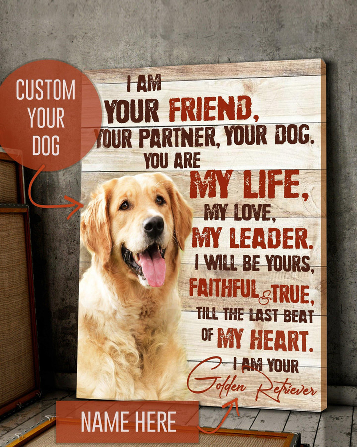 BENICEE Custom Name And Photo I Am Your Dog Wall Art Canvas