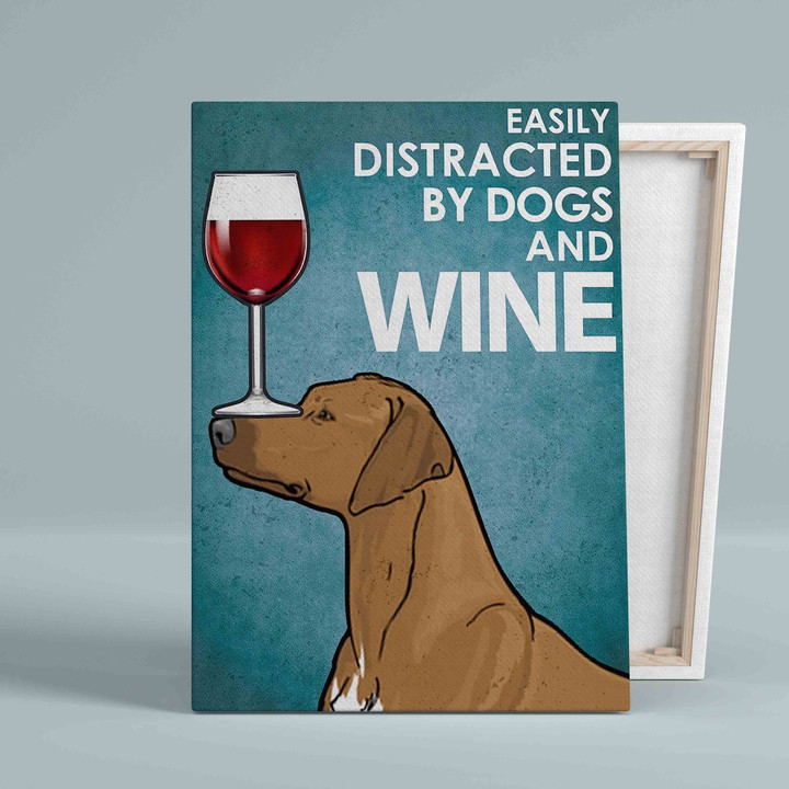 Rhodesian And Wine Canvas, Wine Canvas, Dog Canvas, Animal Canvas, Wall Art Canvas, Gift Canvas
