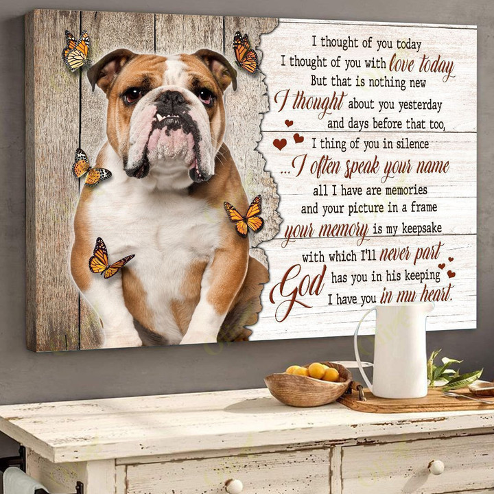 English Bulldog - I have you in my heart Canvas