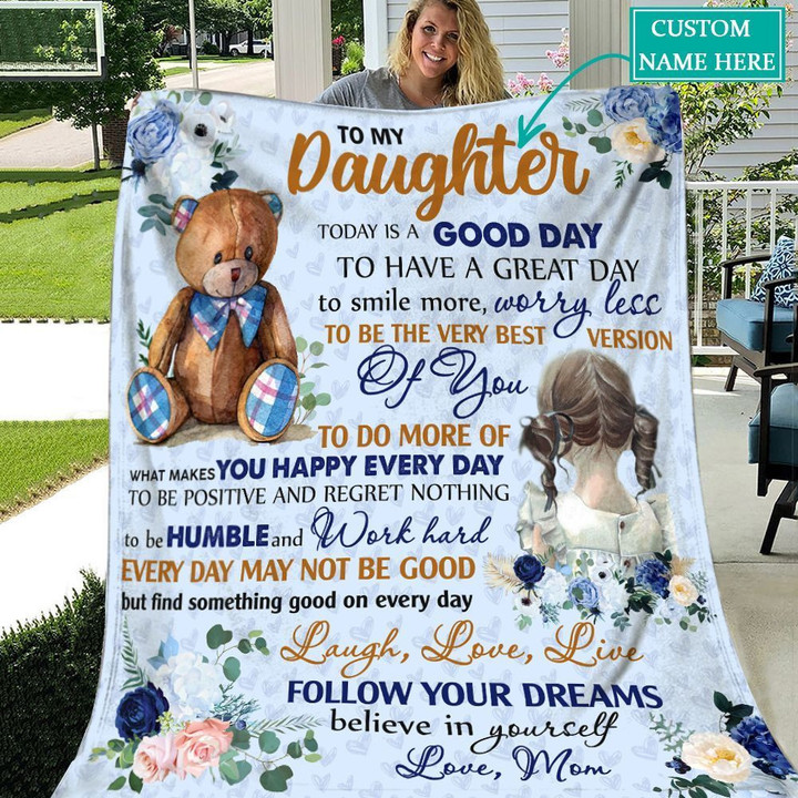 Personalized Gift For Daughter Laugh Love Live Throw Blanket