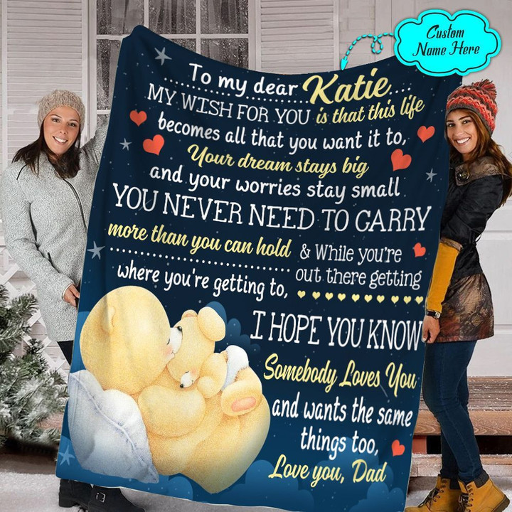 Personalized Gift For Daughter Your dream stays big and your worries stay small Throw Blanket