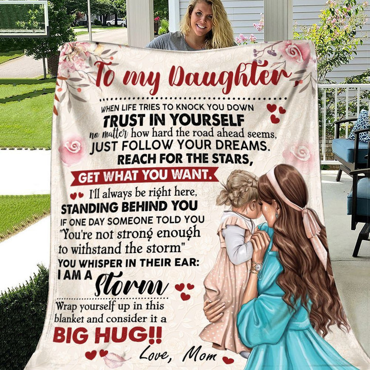 Personalized Gift For Daughter I am a Storm Throw Blanket
