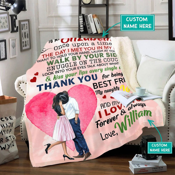 Personalized Gift For Wife Thank you for being my Best friend my naughty Lover and my life Partner I Love You Throw Blanket