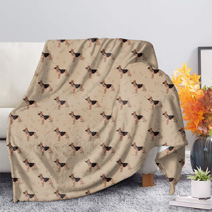 German Shepherd Dog Pattern Print Blanket
