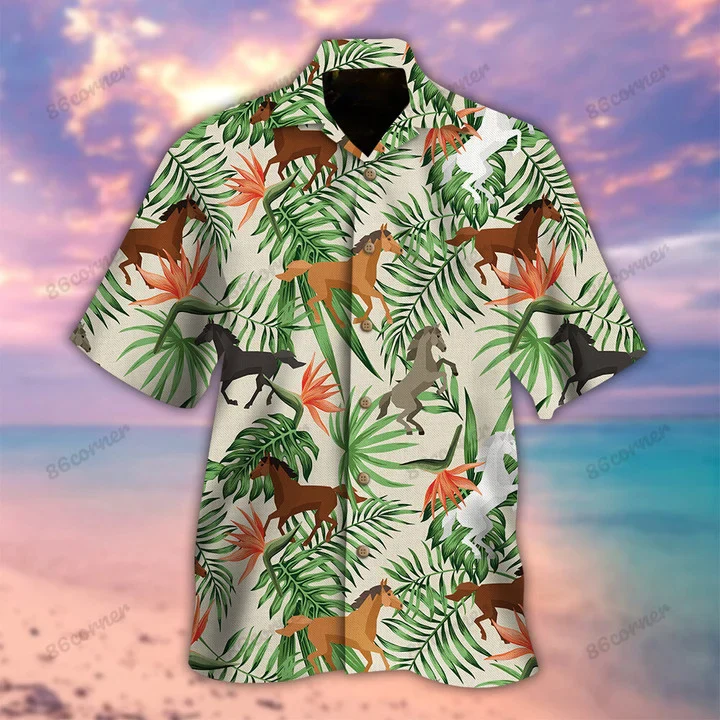 Horses Hawaii Shirt, Summer aloha shirt, Gift for summer