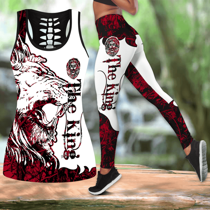 tattoos Combo Hollow Tank Top & Legging Set Printed 3D Sport Yoga Fitness Gym Women JJW21082001S