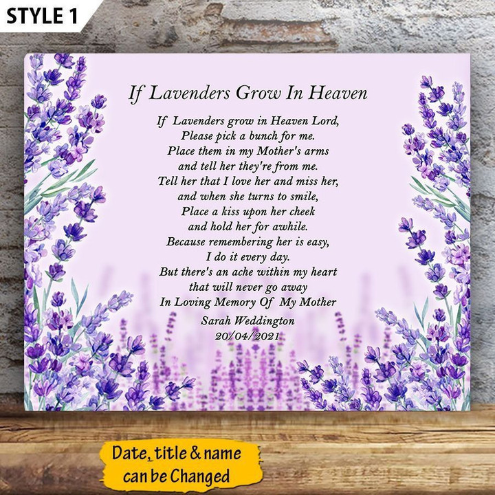 Personalized Memorial Gift If Flowers Grow In Heaven Poster Canvas Framed Print