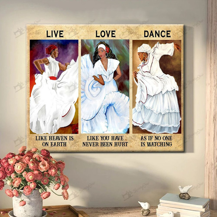 Bomba dance Puerto Rico-Live Love Dance Poster & Matte Canvas DVK20122901-DVD20122901