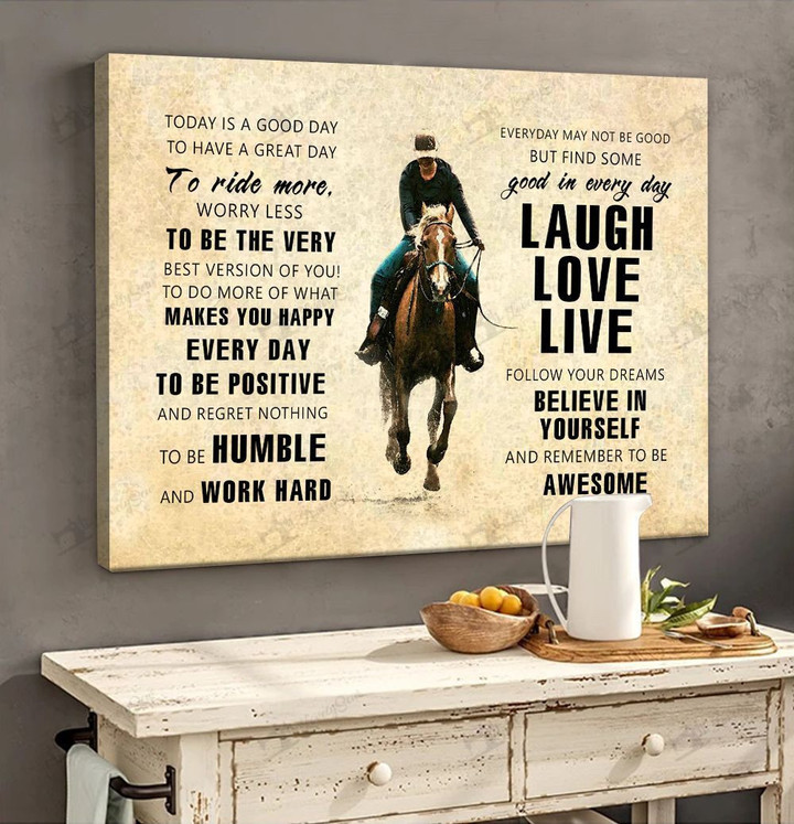 Laugh love live-Horse riding Poster & Matte Canvas BIK20120505-BID20120505