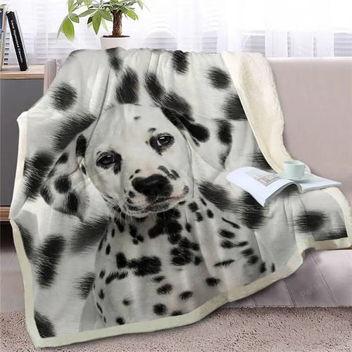 Dalmatian Throw Bed Blanket 3D Printed Dog Soft