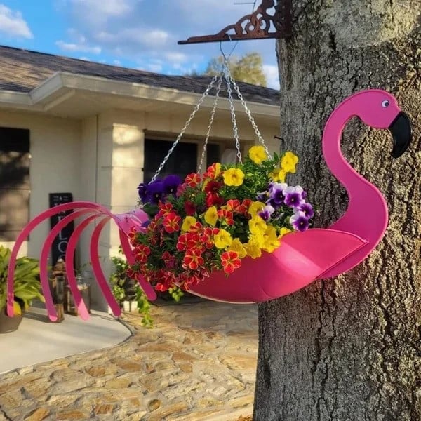 🔥LAST DAY 50% OFF🎁 Bright Colorful Bird Hanging Planter Yard Decor