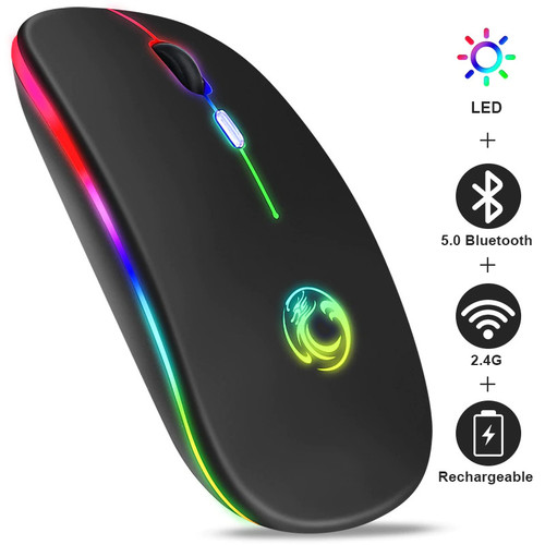 Wireless Mouse Bluetooth RGB Rechargeable Mouse Wireless Computer Silent Mause LED Backlit Ergonomic Gaming Mouse For Laptop PC