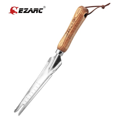 EZARC Hand Weeder, 5-In-1 Weed Digger Fork for Garden Stainless Steel Garden Hand Tool with Weeding Fork for Multi Gardening Use