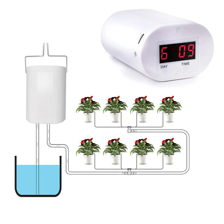 8 Head Automatic Watering Pump Controller Flowers Plants Home Sprinkler Drip Irrigation Device Pump Timer System Garden Tool