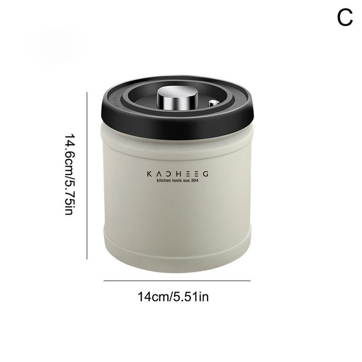 Stainless Steel Airtight Coffee Container Storage Canister Jar Food Organizer Sealed Kitchen Vacuum Box Bean Cans Coffee St H9Y5