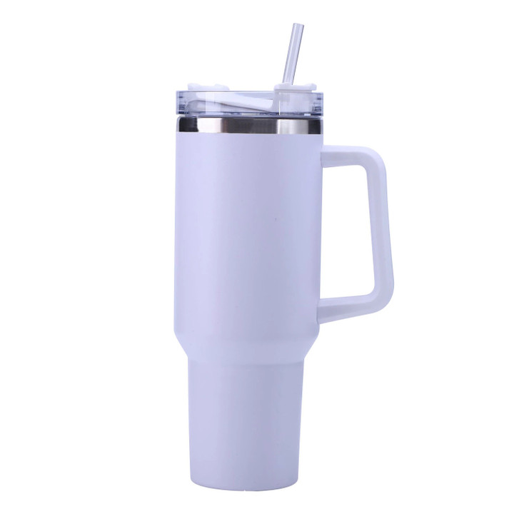 40OZ Straw Insulation Cup with Handle Portable Car Stainless Steel Coffee Water Bottle LargeCapacity Travel BPA Free Thermal Mug
