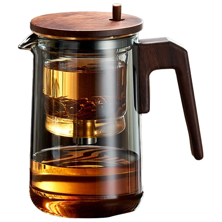 1 PCS Heated Resistant One-Button Filtering Glass Kettle Transparent Scented Tea Pot Teaware 750Ml
