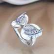On The Wings Of Butterflies Sterling Silver Angel Ring