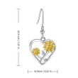 Silver Sunflower Heart Earrings for Women - 925 Sterling Silver Sunflower